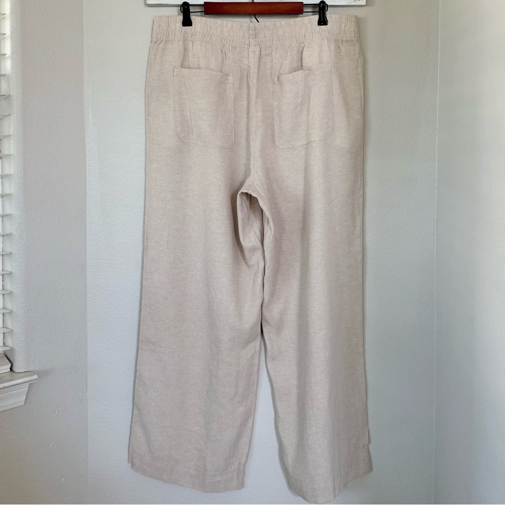 OLD NAVY NWT XL High-Waisted Linen-Blend Wide-Leg Pants in Flax Linen Natural - Picture 3 of 12